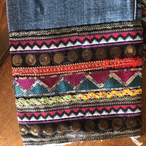 DRIFTWOOD Colette Ankle Jean with unique 6.5 inches of sequins and embroidery - Picture 3 of 7